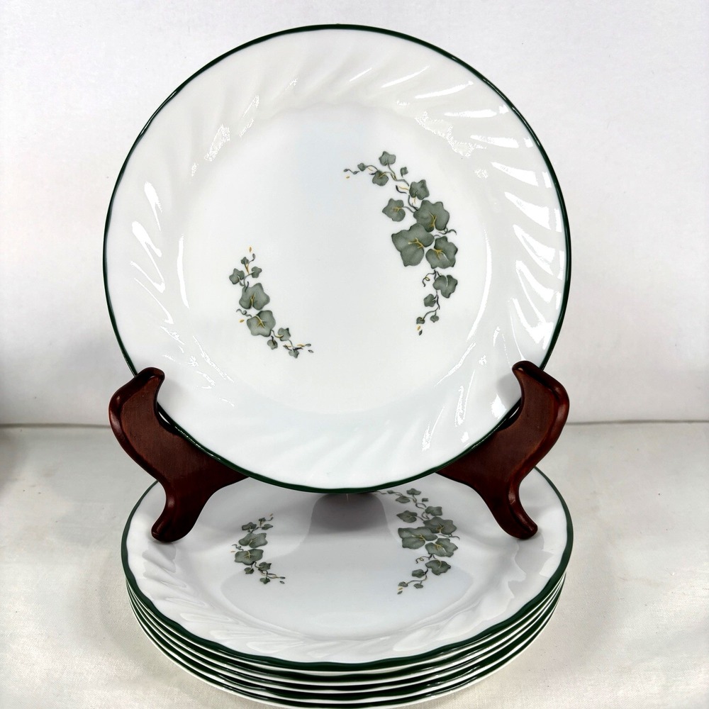 Corelle CALLAWAY IVY Swirl Pattern - 7 1/4" Bread Dessert Plates Set of 4